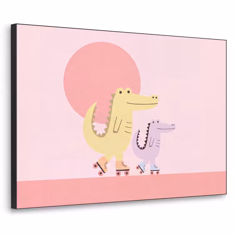 Art frame - Dieren - Skaten - Illustratie - Speels - Roze — 1