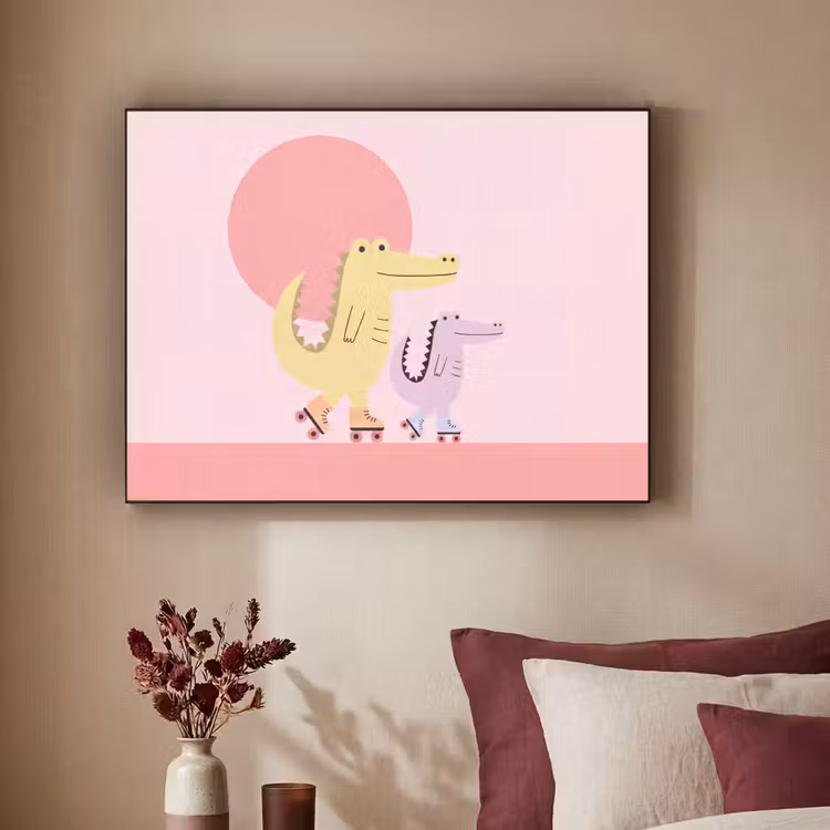 Art frame - Dieren - Skaten - Illustratie - Speels - Roze — 3