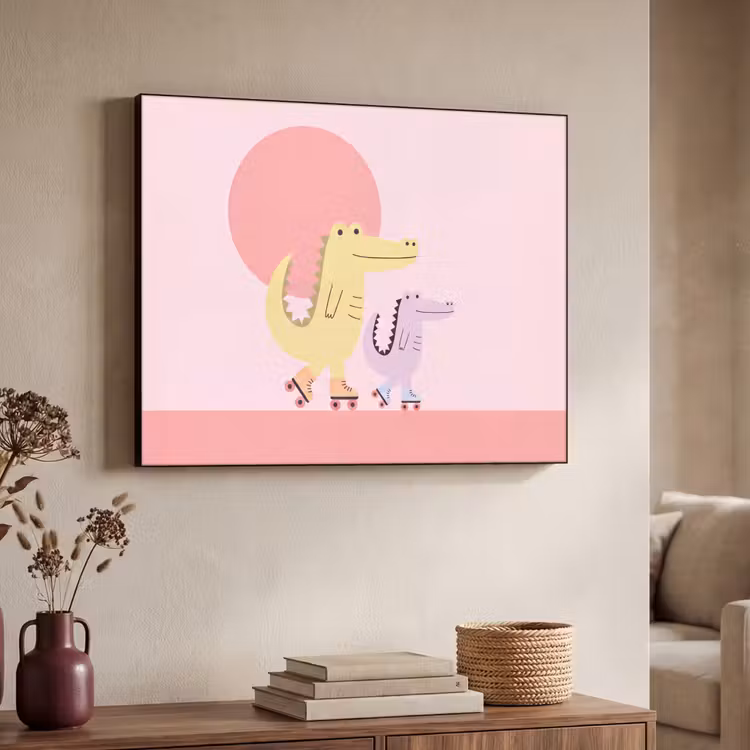 Art frame - Dieren - Skaten - Illustratie - Speels - Roze — 7