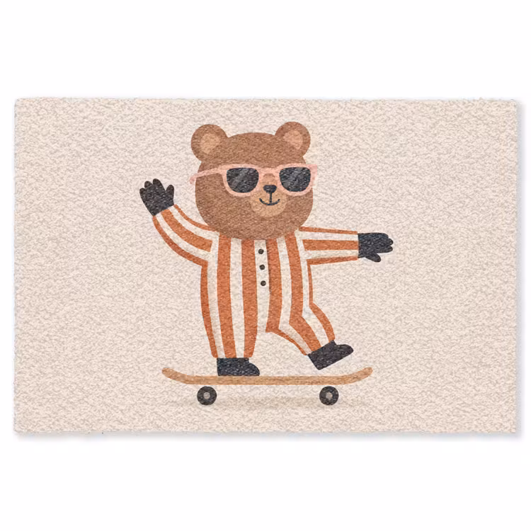 Vloerkleed - Dieren - Skateboard - Spel - Cartoon - Roze — 1
