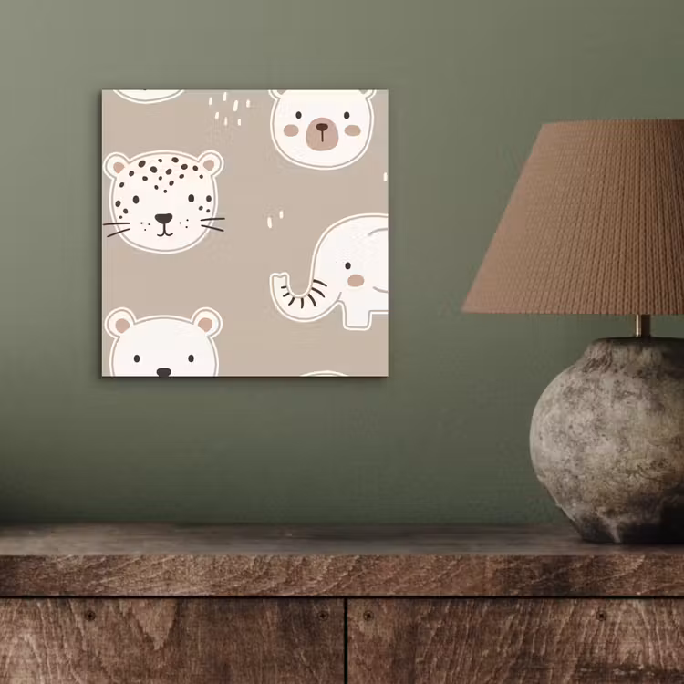 Aluminium schilderij - Dieren - Patroon - Illustratie - Modern - Beige — 3