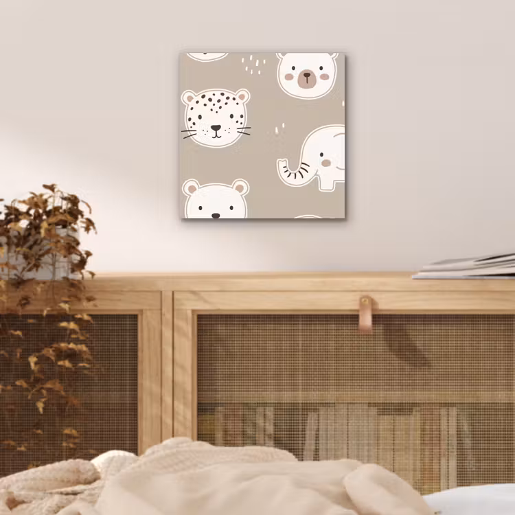 Aluminium schilderij - Dieren - Patroon - Illustratie - Modern - Beige — 4
