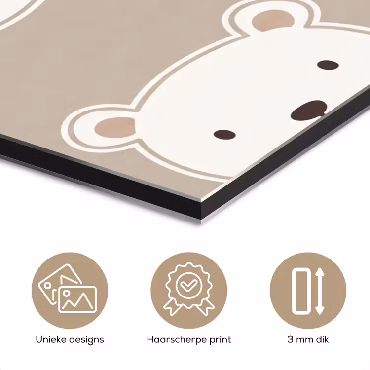 Aluminium schilderij - Dieren - Patroon - Illustratie - Modern - Beige — 7