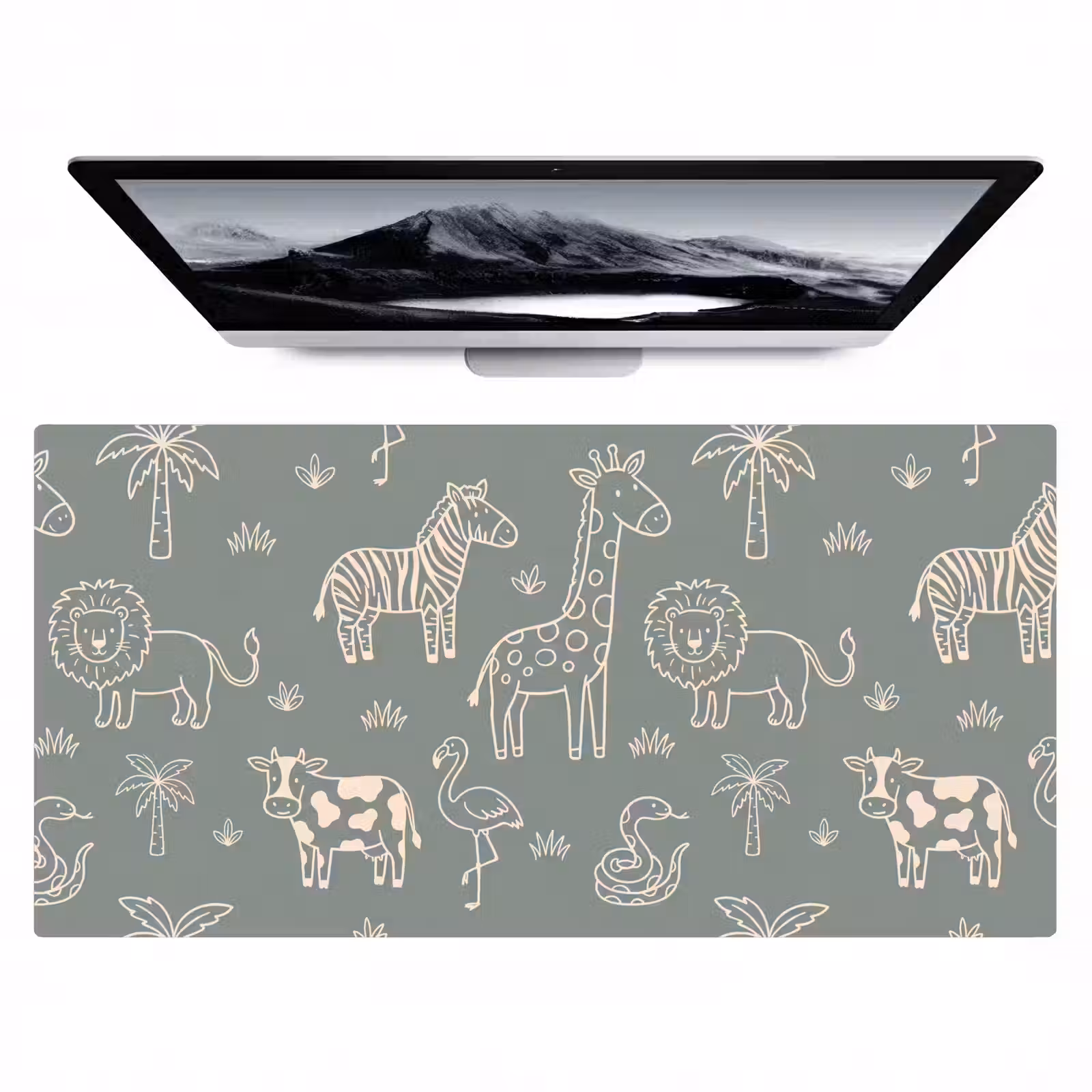 Bureau onderlegger - Dieren - Safari - Patroon - Illustratie - Groen — 1