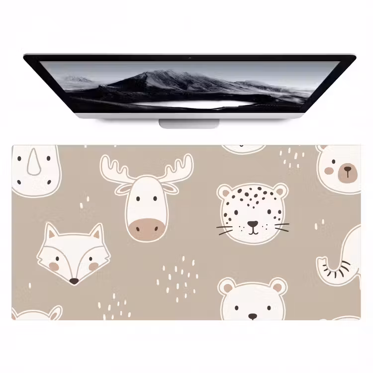 Bureau onderlegger - Dieren - Patroon - Illustratie - Modern - Beige — 1