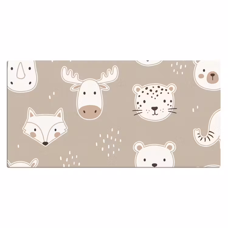 Bureau onderlegger - Dieren - Patroon - Illustratie - Modern - Beige — 2