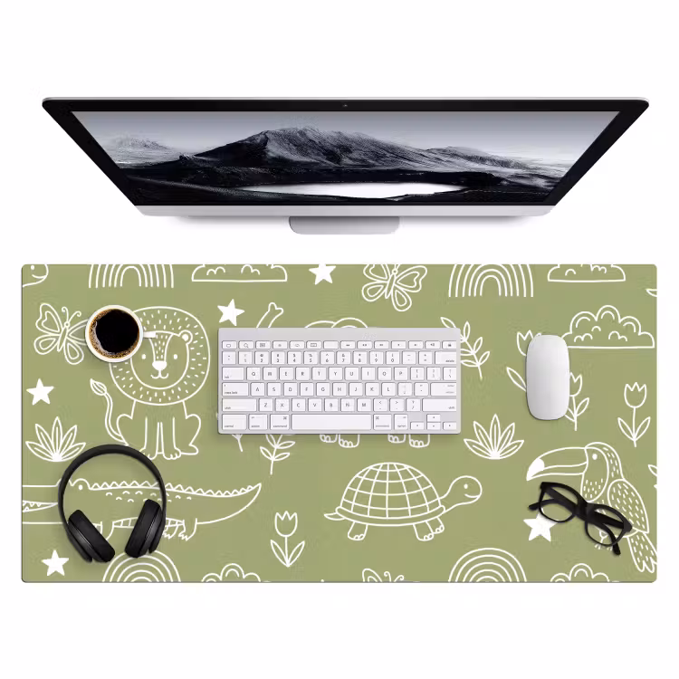 Bureau onderlegger - Dieren - Patroon - Illustratie - Natuur - Groen — 4