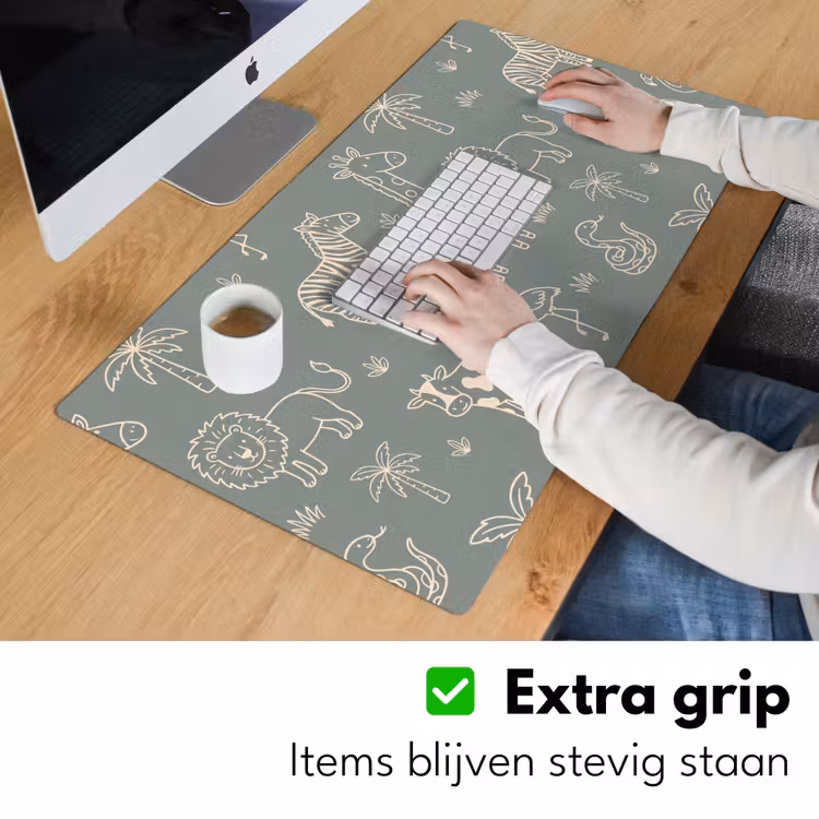 Bureau onderlegger - Dieren - Safari - Patroon - Illustratie - Groen — 6
