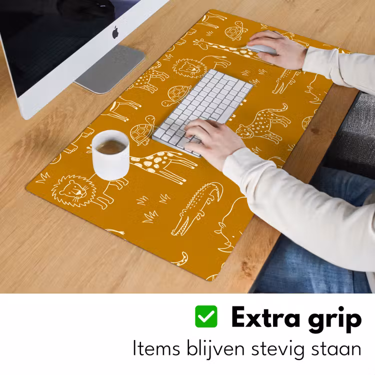 Bureau onderlegger - Dieren - Safari - Patroon - Kinderlijk - Oker — 6