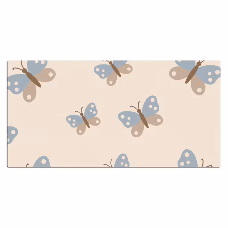 Bureau onderlegger - Insect - Vlinderpatroon - Abstract - Blauw - Beige — 2