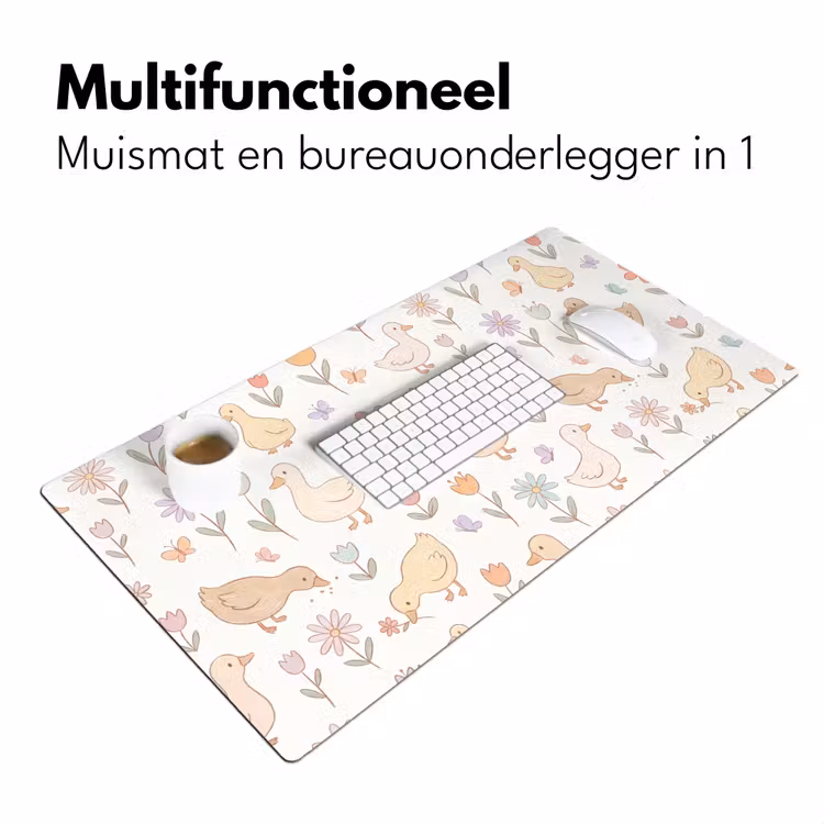 Bureau onderlegger - Vogel - Bloemen - Patroon - Pastel - Dieren — 7