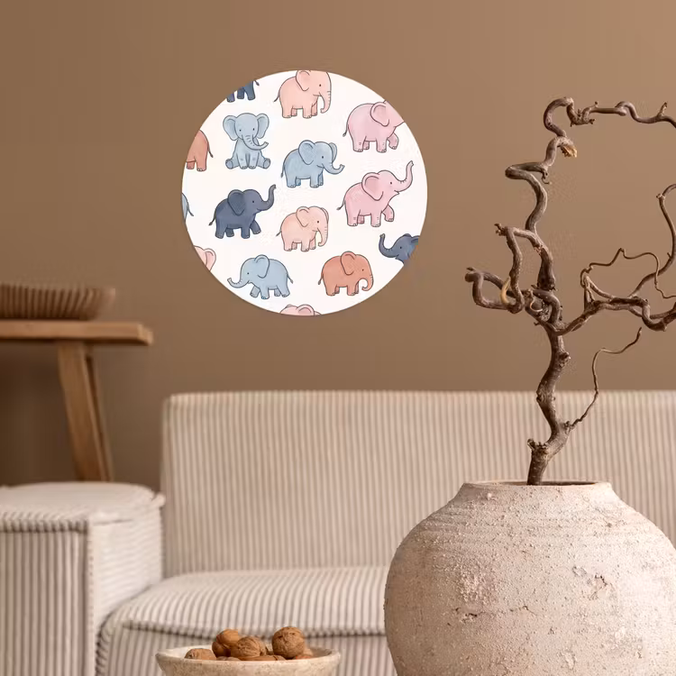 Behangcirkel - Dieren - Patroon - Kinderkamer - Pastel - Speels — 2