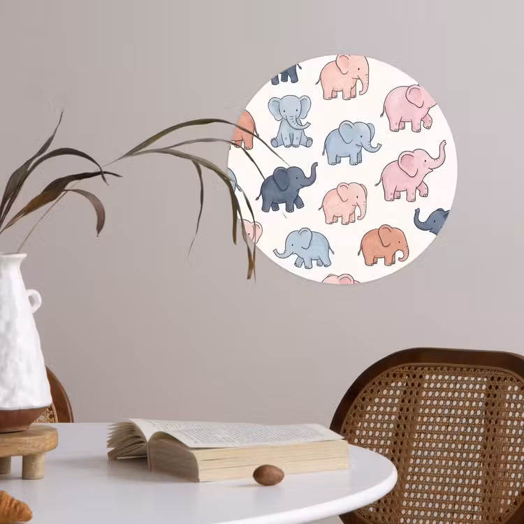 Behangcirkel - Dieren - Patroon - Kinderkamer - Pastel - Speels — 4