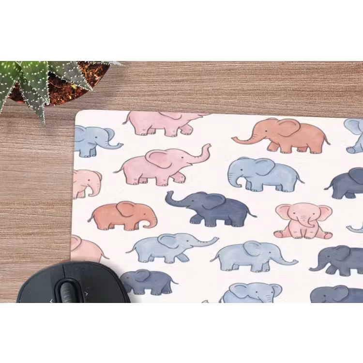 Muismat - Dieren - Patroon - Kinderkamer - Pastel - Speels — 5
