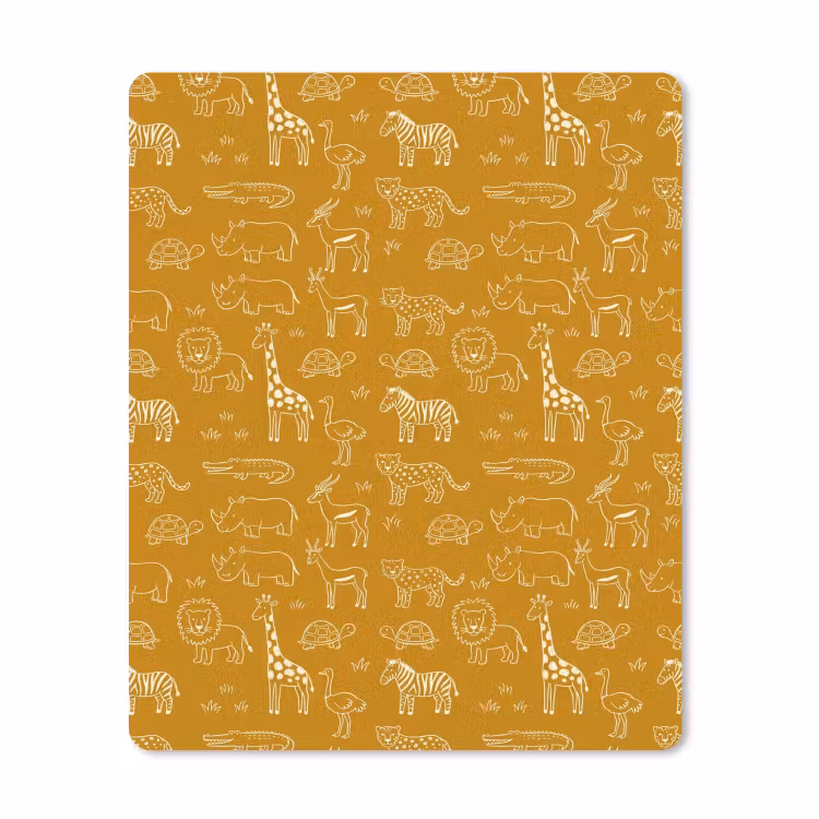 Muismat - Dieren - Safari - Patroon - Kinderlijk - Oker — 1