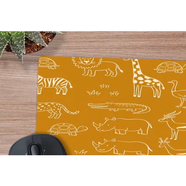 Muismat - Dieren - Safari - Patroon - Kinderlijk - Oker — 5
