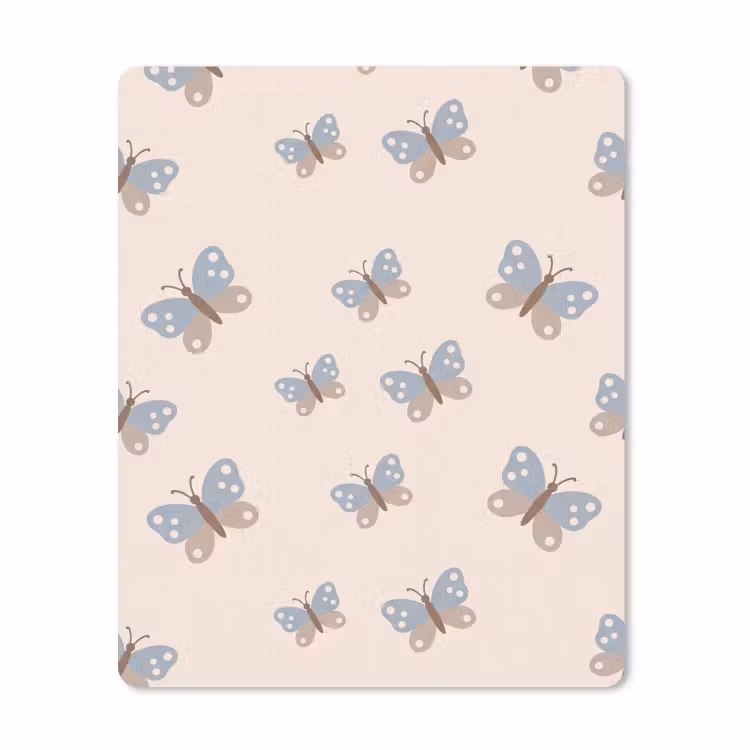 Muismat - Insect - Vlinderpatroon - Abstract - Blauw - Beige — 1