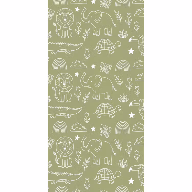 Behang - Dieren - Patroon - Illustratie - Natuur - Groen — 2