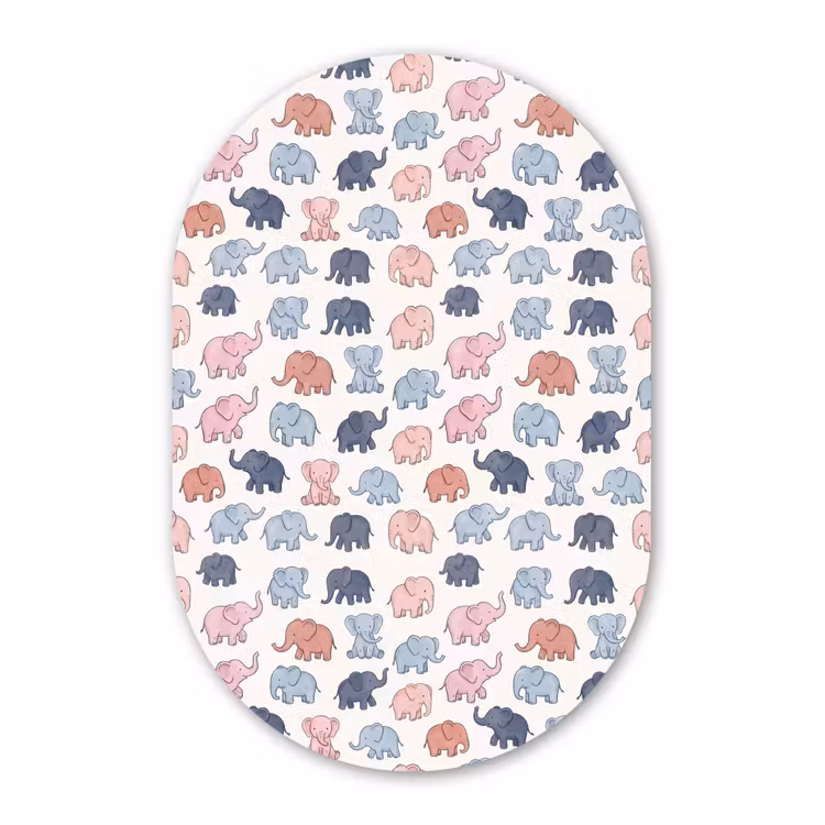 Muurovaal - Dieren - Patroon - Kinderkamer - Pastel - Speels — 3