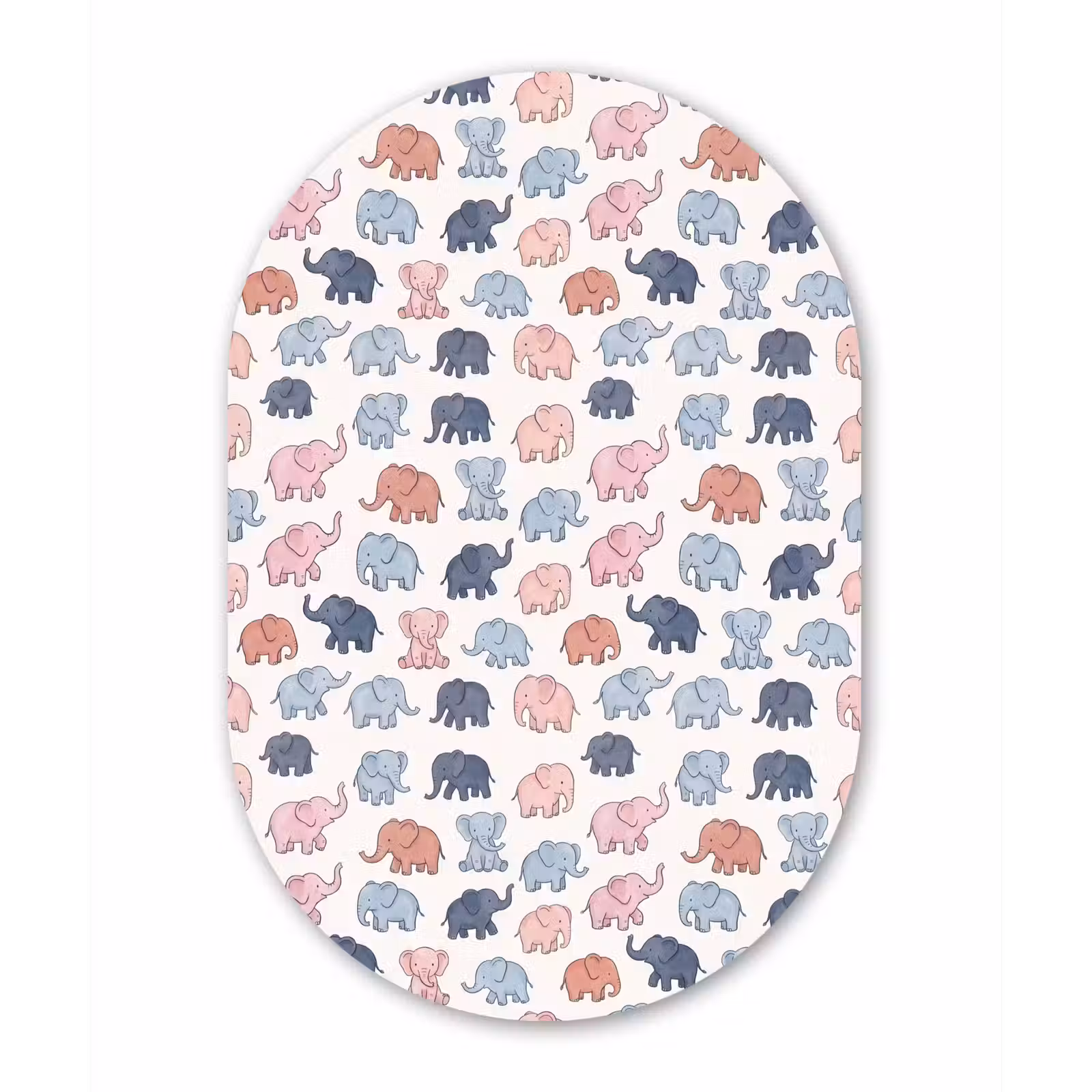 Muurovaal glas - Dieren - Patroon - Kinderkamer - Pastel - Speels — 1