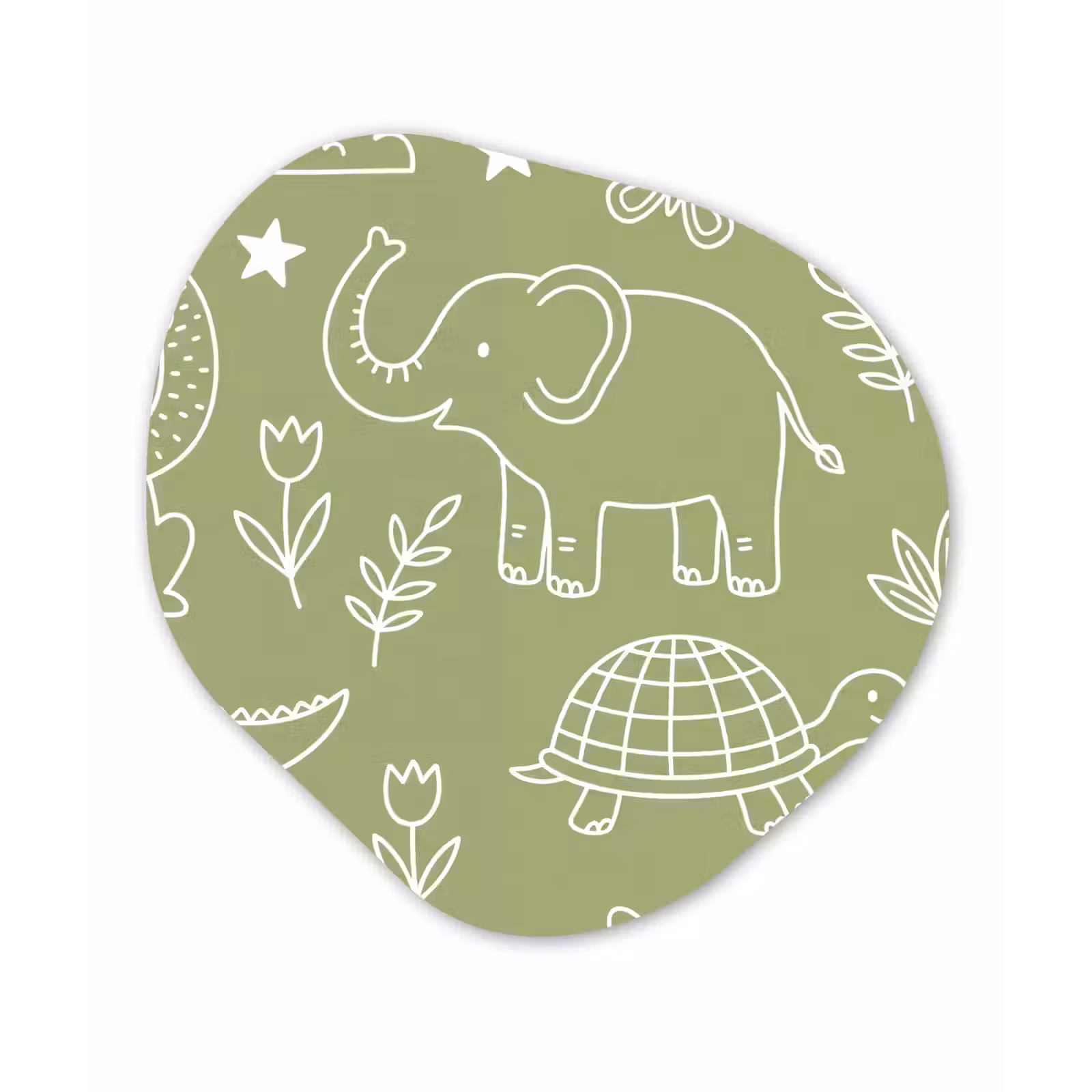 Organisch schilderij glas - Dieren - Patroon - Illustratie - Natuur - Groen — 1