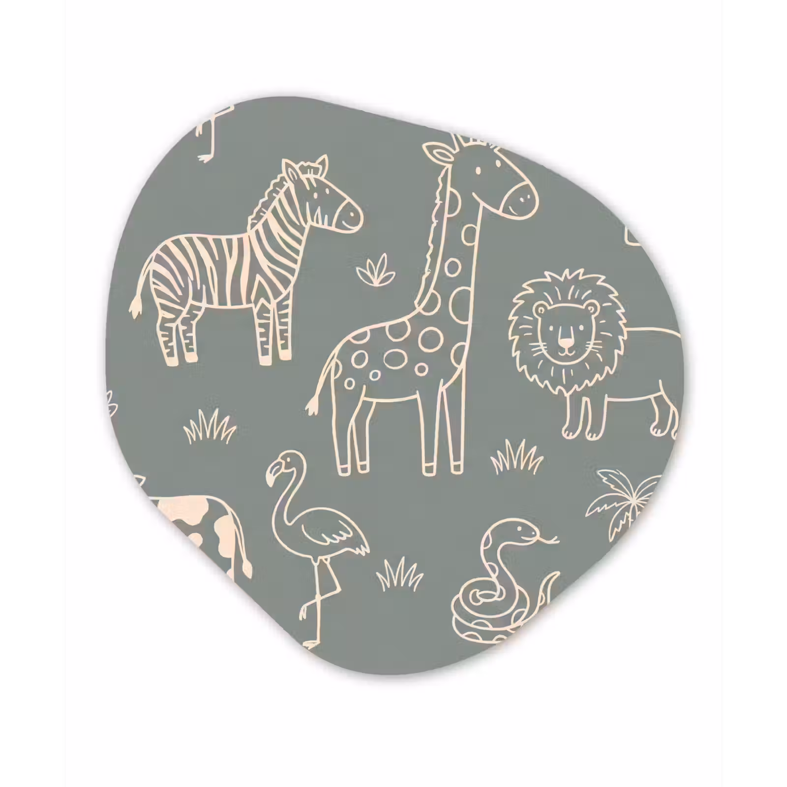 Organisch schilderij forex - Dieren - Safari - Patroon - Illustratie - Groen — 1