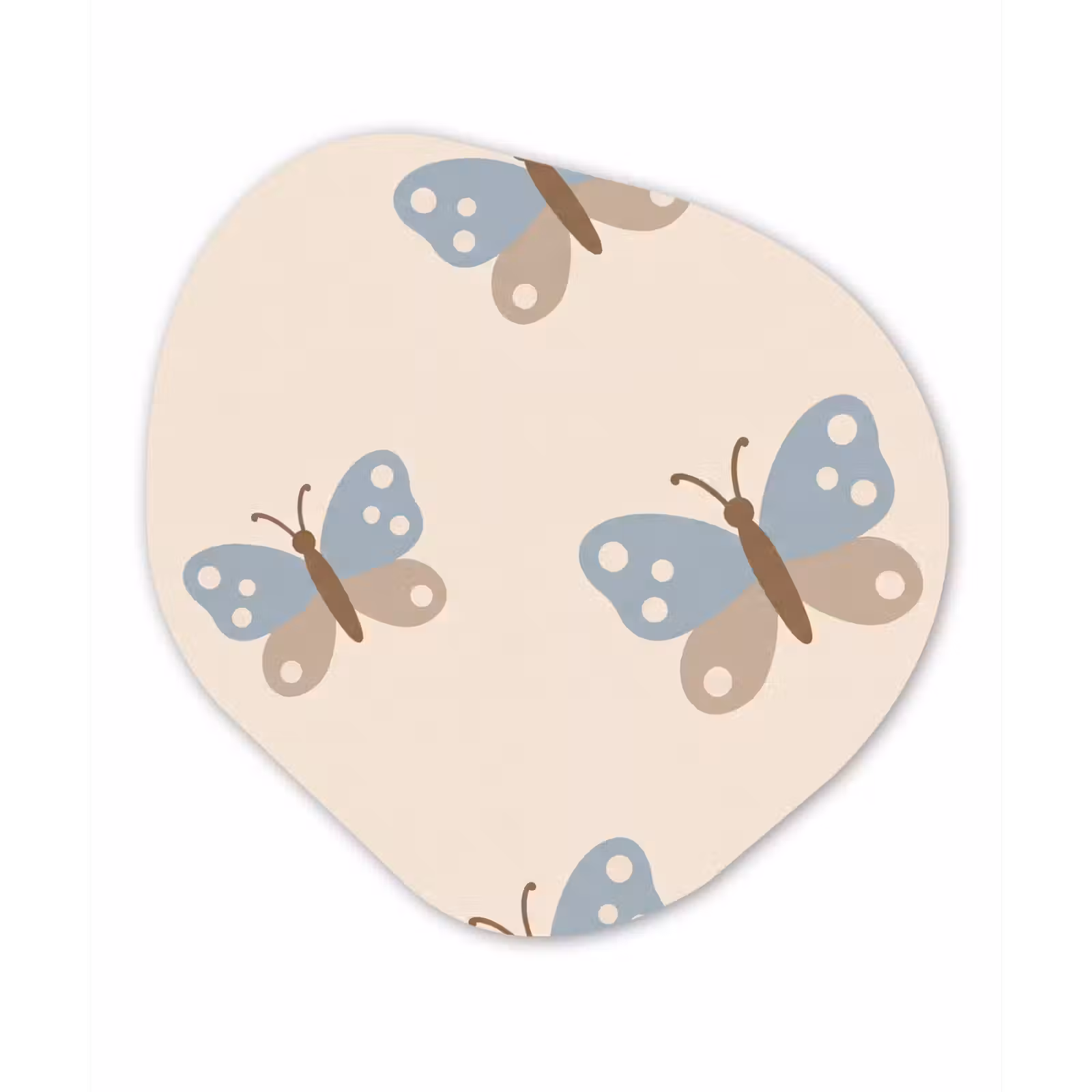 Organisch schilderij forex - Insect - Vlinderpatroon - Abstract - Blauw - Beige — 1
