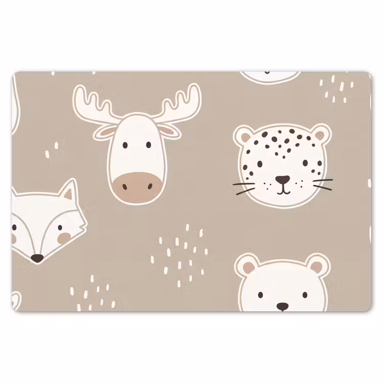 Placemat - 6 stuks - Dieren - Patroon - Illustratie - Modern - Beige — 7