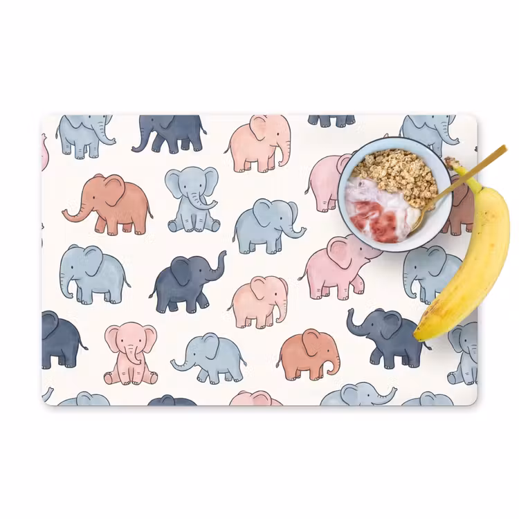 Placemat - 6 stuks - Dieren - Patroon - Kinderkamer - Pastel - Speels — 1