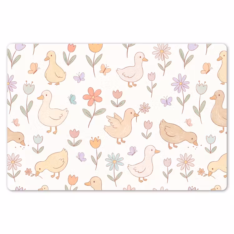 Placemat - 6 stuks - Vogel - Bloemen - Patroon - Pastel - Dieren — 7