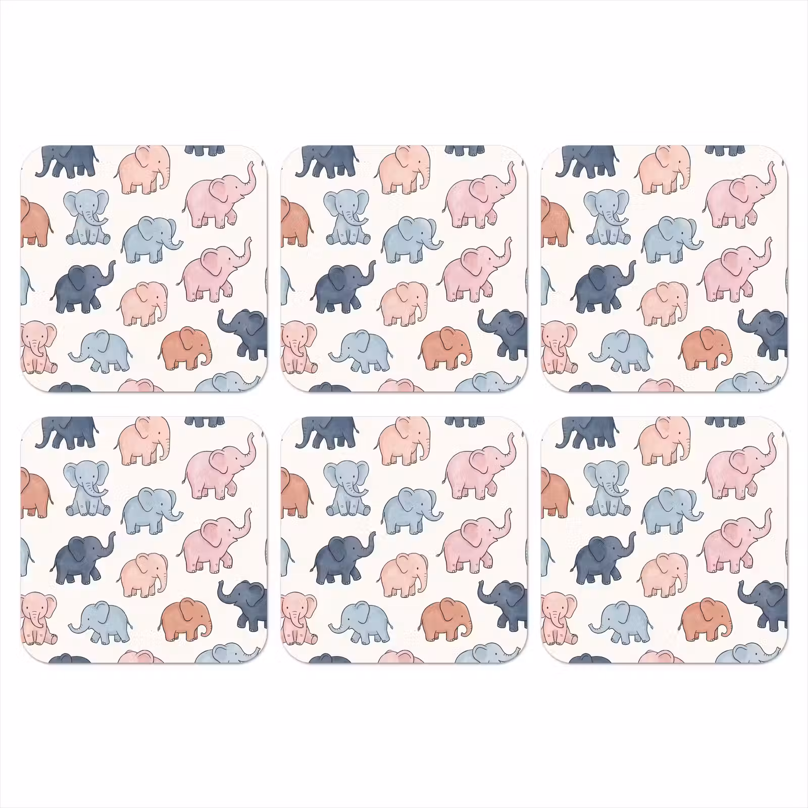 Onderzetter - Dieren - Patroon - Kinderkamer - Pastel - Speels — 1