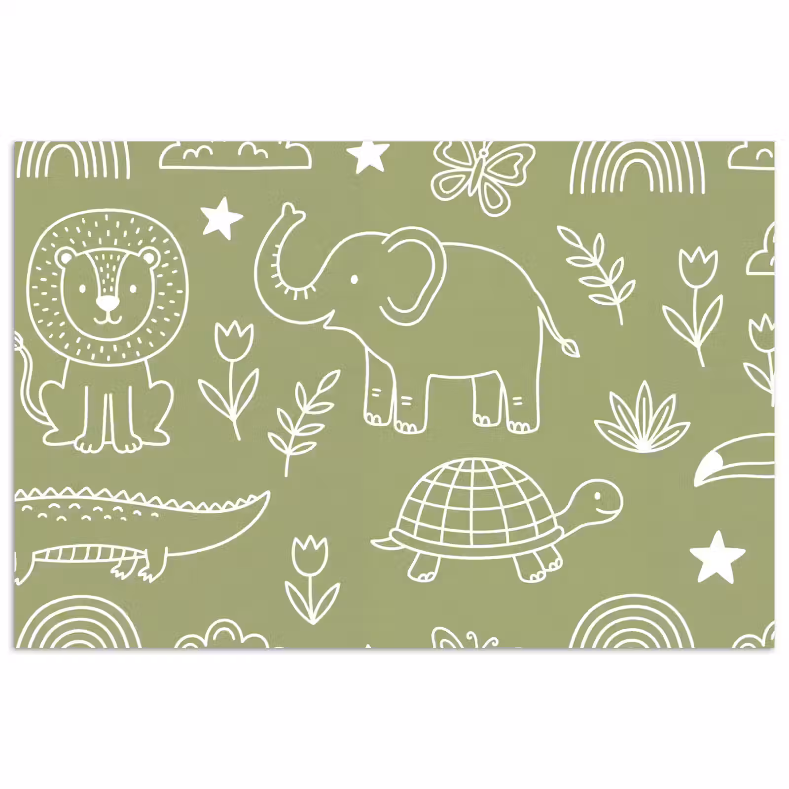 Poster - Dieren - Patroon - Illustratie - Natuur - Groen — 1
