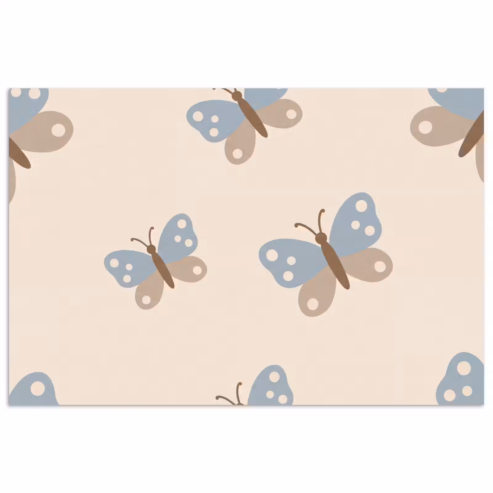 Poster - Insect - Vlinderpatroon - Abstract - Blauw - Beige — 1