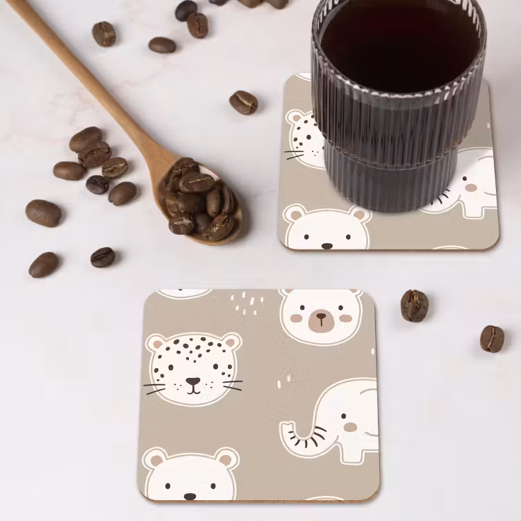 Onderzetter - Dieren - Patroon - Illustratie - Modern - Beige — 4
