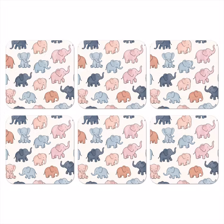 Onderzetter - Dieren - Patroon - Kinderkamer - Pastel - Speels — 1