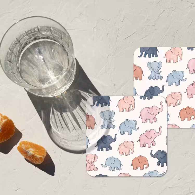 Onderzetter - Dieren - Patroon - Kinderkamer - Pastel - Speels — 2