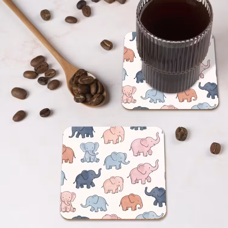 Onderzetter - Dieren - Patroon - Kinderkamer - Pastel - Speels — 4