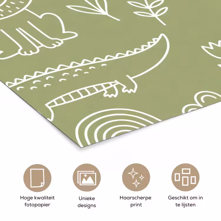 Poster - Dieren - Patroon - Illustratie - Natuur - Groen — 5