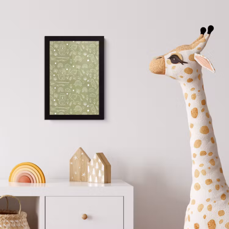 Poster met lijst - Dieren - Patroon - Illustratie - Natuur - Groen — 5