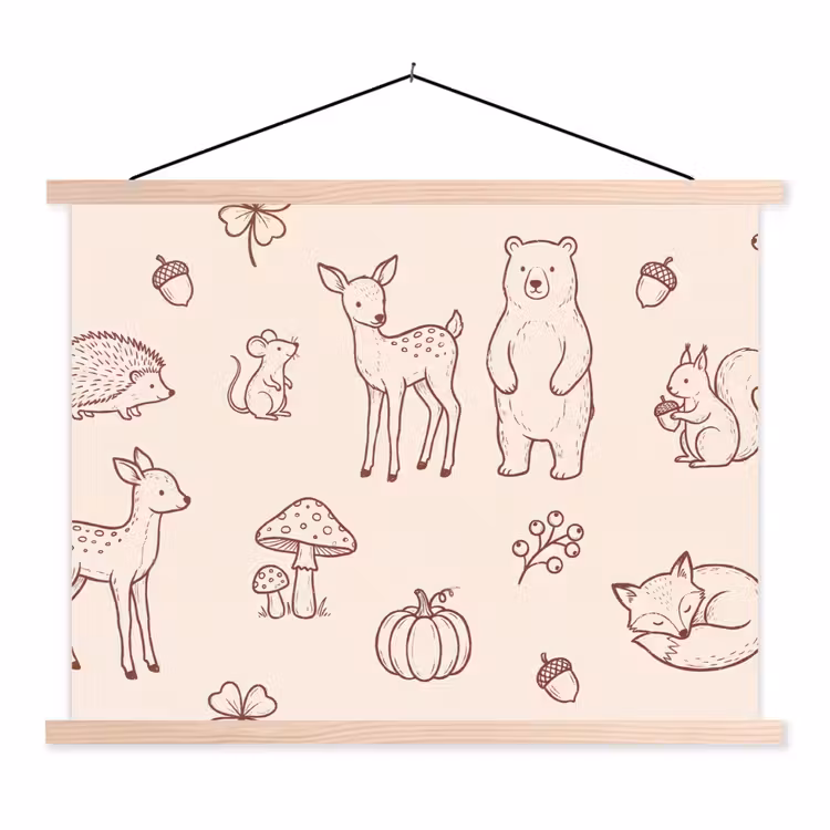 Schoolplaat - Dieren - Bos - Natuur - Schets - Patroon — 1