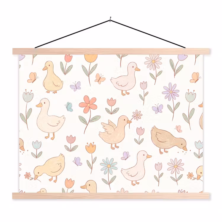 Schoolplaat - Vogel - Bloemen - Patroon - Pastel - Dieren — 1