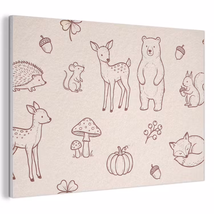 Akoestisch schilderij - Dieren - Bos - Natuur - Schets - Patroon — 1