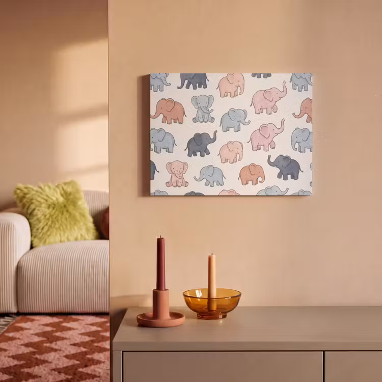 Akoestisch schilderij - Dieren - Patroon - Kinderkamer - Pastel - Speels — 2