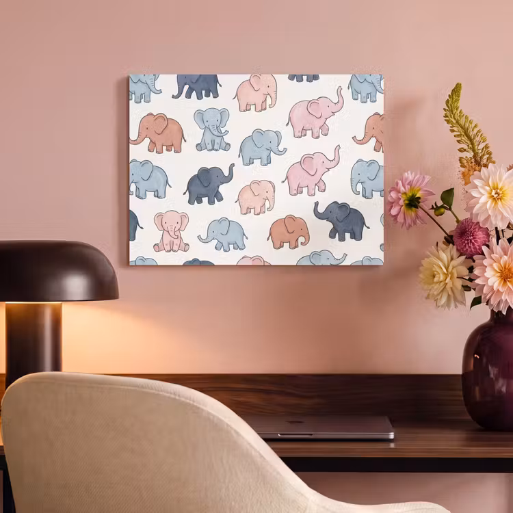 Akoestisch schilderij - Dieren - Patroon - Kinderkamer - Pastel - Speels — 4