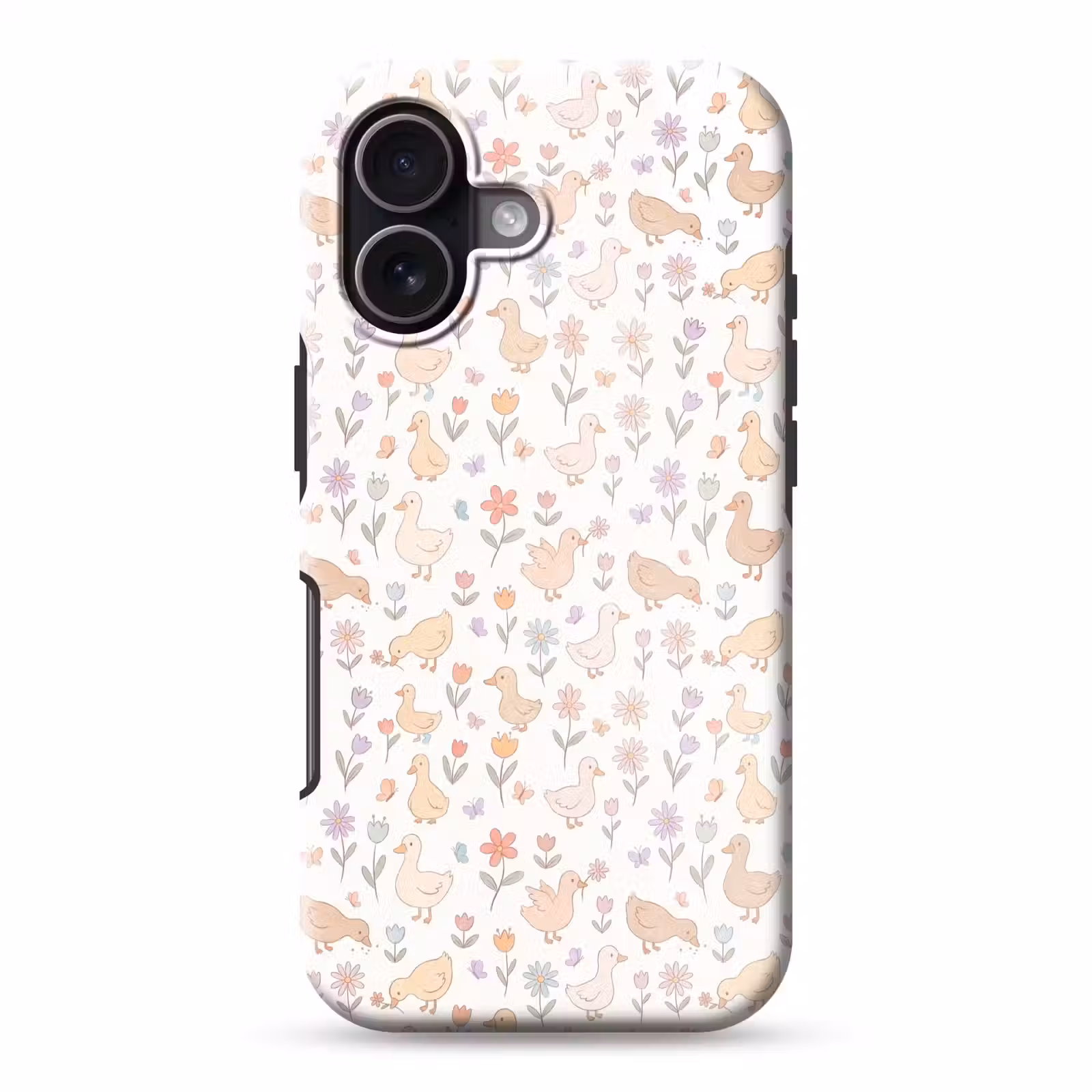 Telefoonhoesje Toughcase - Vogel - Bloemen - Patroon - Pastel - Dieren — 1
