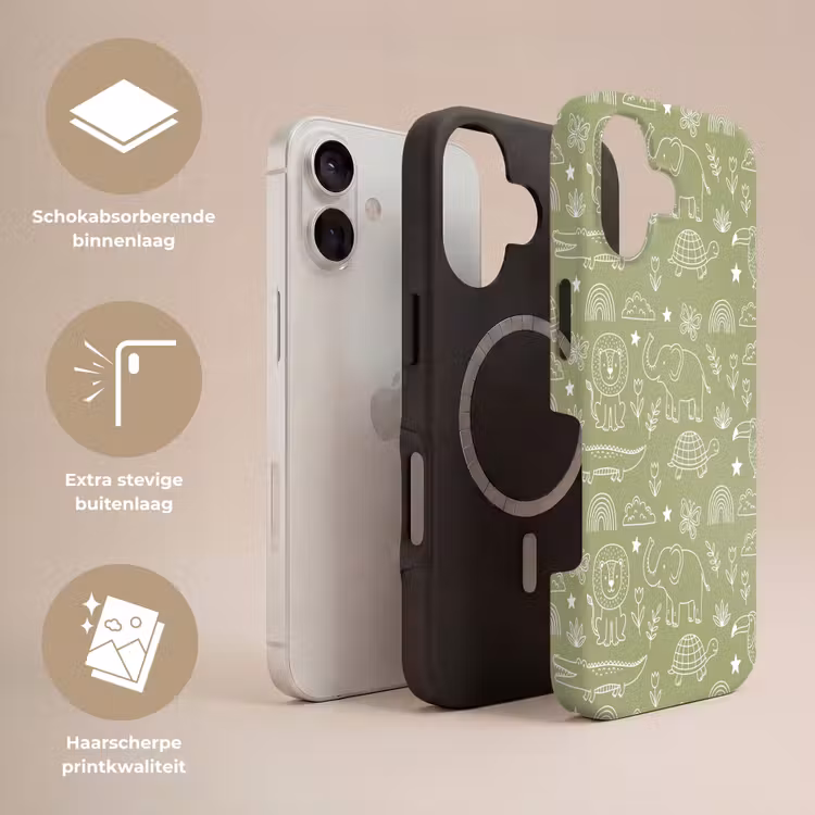 Telefoonhoesje Toughcase - Dieren - Patroon - Illustratie - Natuur - Groen — 3