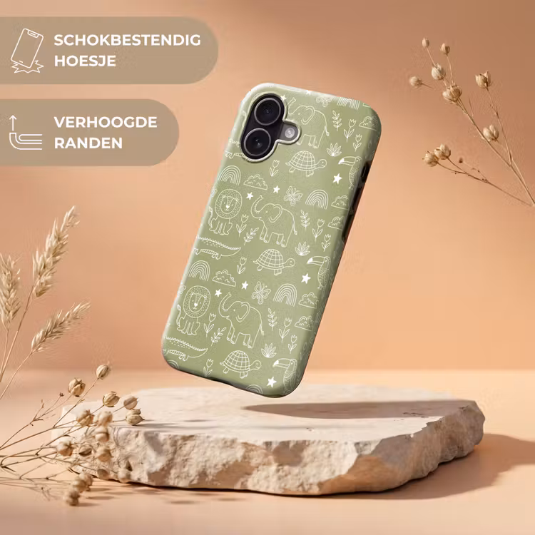 Telefoonhoesje Toughcase - Dieren - Patroon - Illustratie - Natuur - Groen — 5