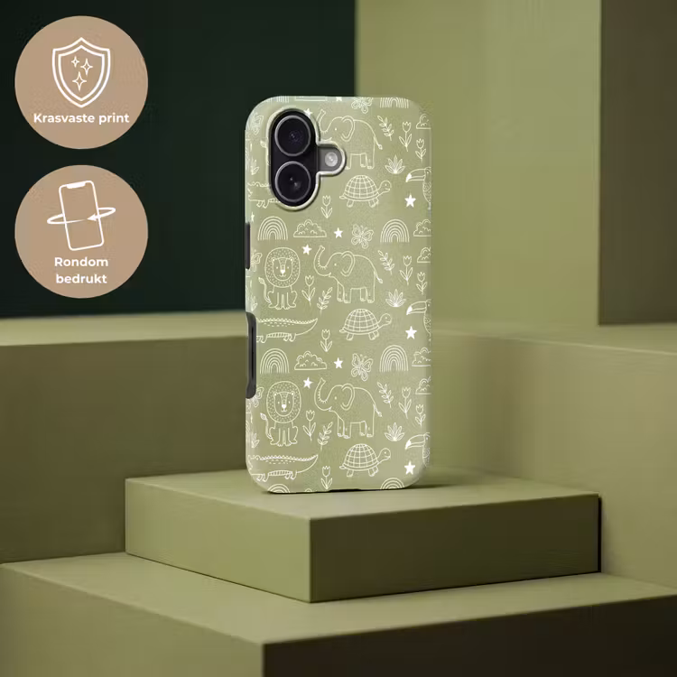 Telefoonhoesje Toughcase - Dieren - Patroon - Illustratie - Natuur - Groen — 7