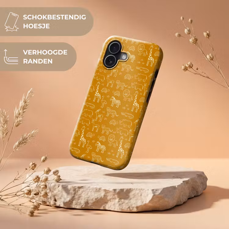 Telefoonhoesje Toughcase - Dieren - Safari - Patroon - Kinderlijk - Oker — 5