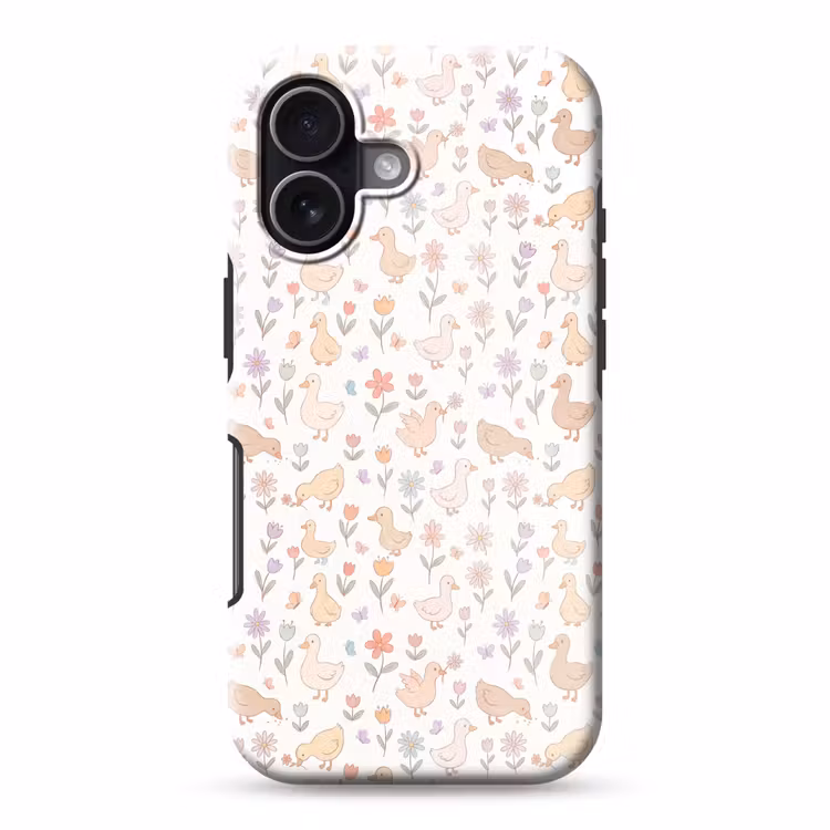 Telefoonhoesje Toughcase - Vogel - Bloemen - Patroon - Pastel - Dieren — 1